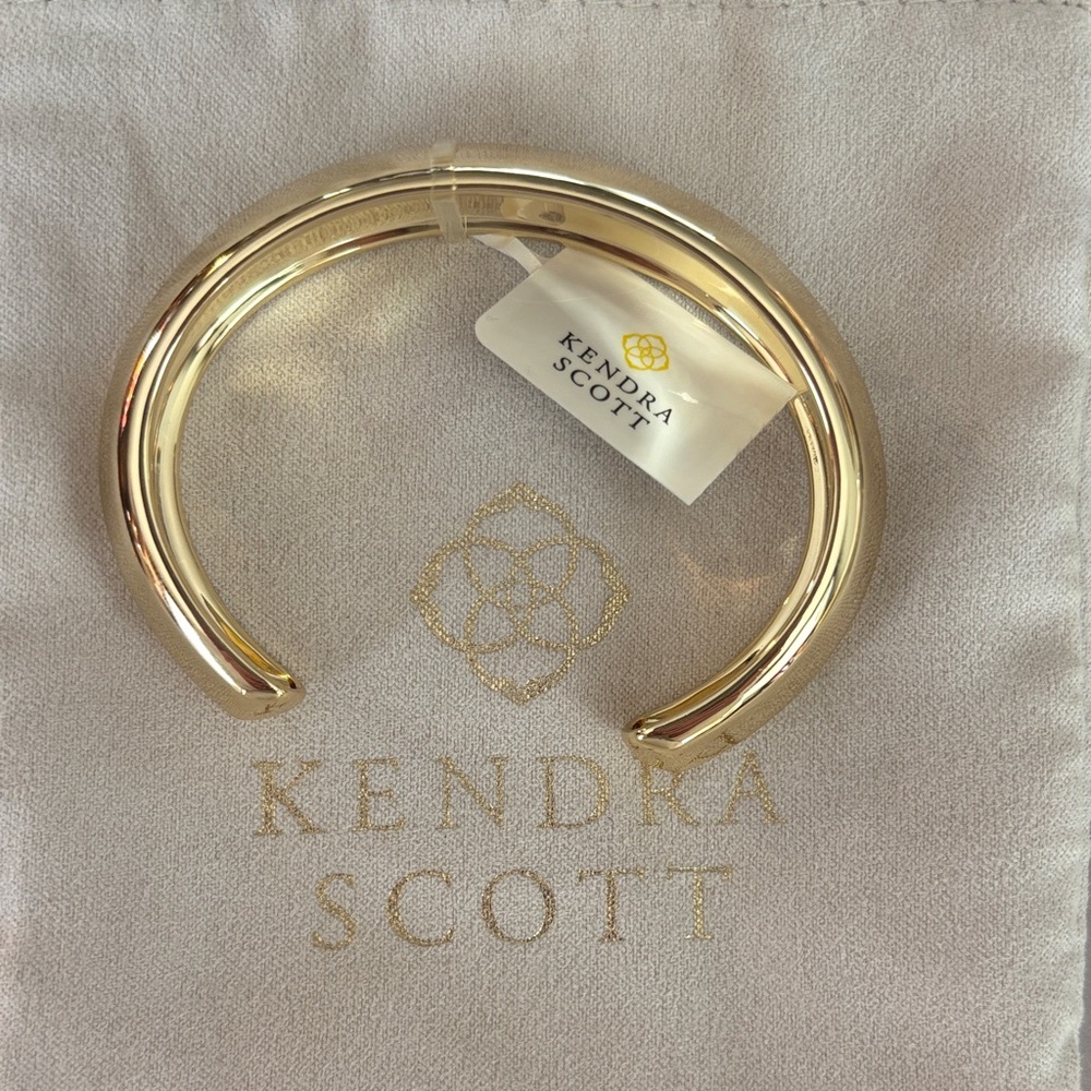 Kendra Scott Kaia Shiny Gold Chunky Open Cuff Bracelet New